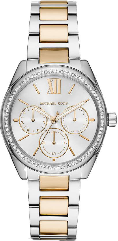 Michael Kors Silver Dial Two Tone Steel Strap Janelle Watch for Women