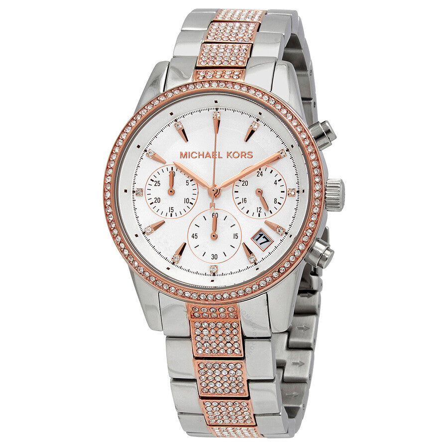 Buy Michael Kors Ritz Chronograph Quartz Crystal Silver Dial Ladies Watch - Mk6651 in Pakistan