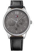 Buy Tommy Hilfiger Damon Grey Dial Black Leather Strap Watch for Men - 1791417 in Pakistan