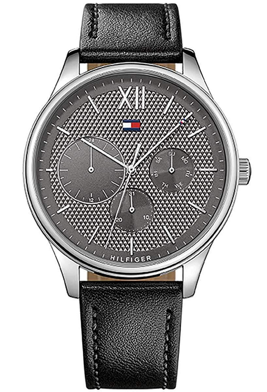 Buy Tommy Hilfiger Damon Grey Dial Black Leather Strap Watch for Men - 1791417 in Pakistan