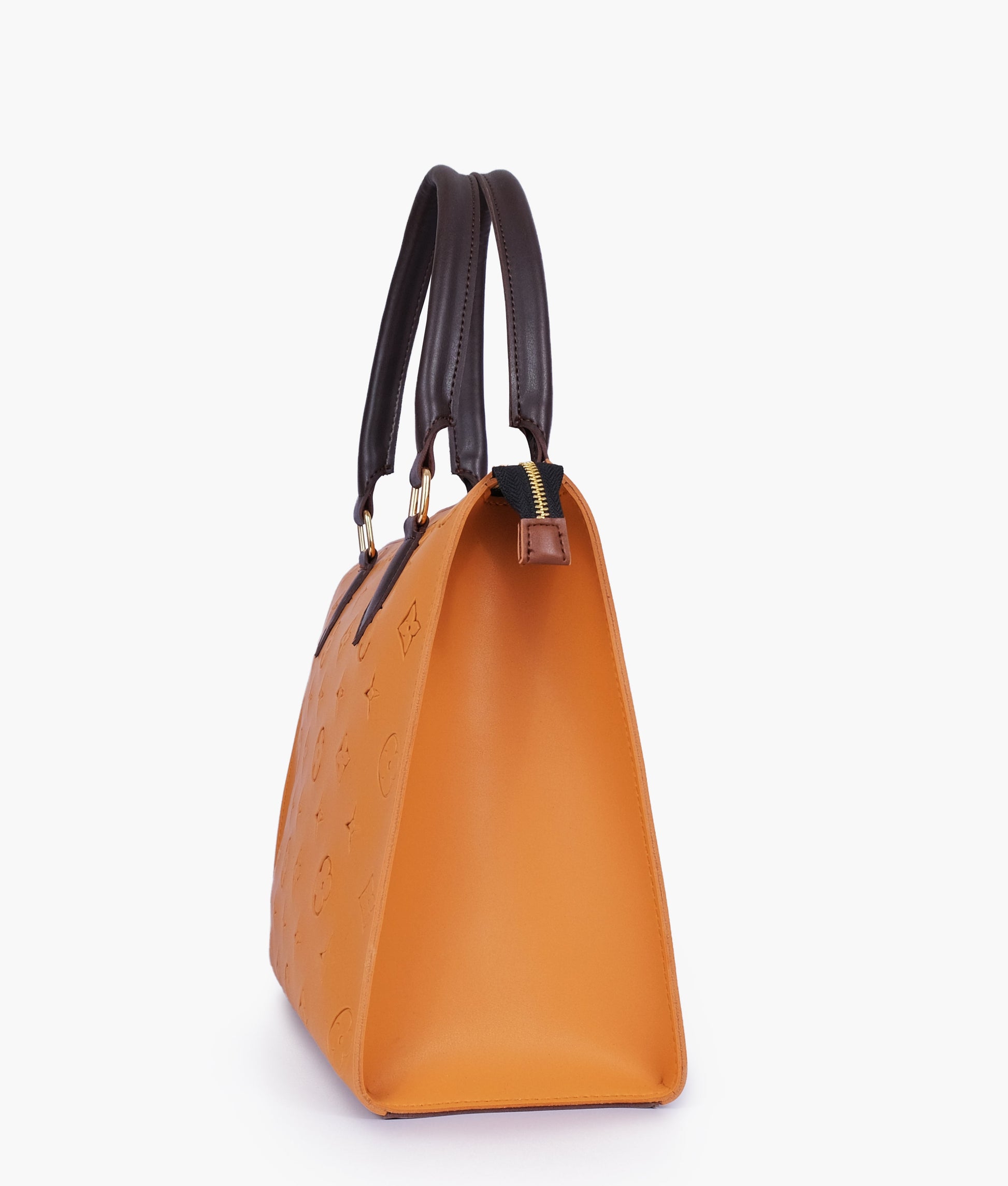 Buy Mustard and dark brown on-the-go handbag in Pakistan