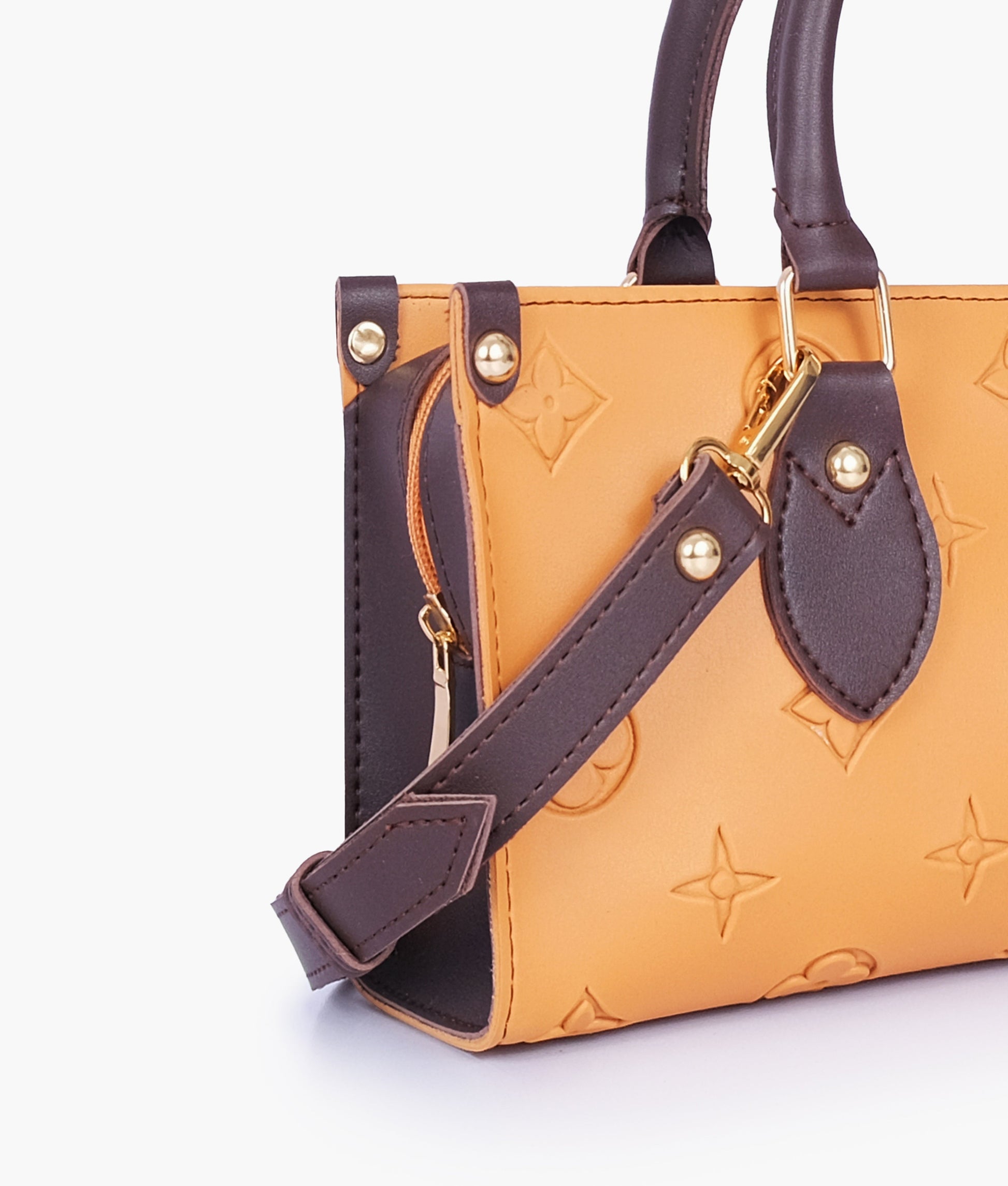 Buy Mustard and dark brown on-the-go mini bag in Pakistan