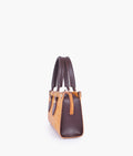 Buy Mustard and dark brown on-the-go mini bag in Pakistan