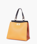 Buy Mustard front lock top-handle mini bag in Pakistan