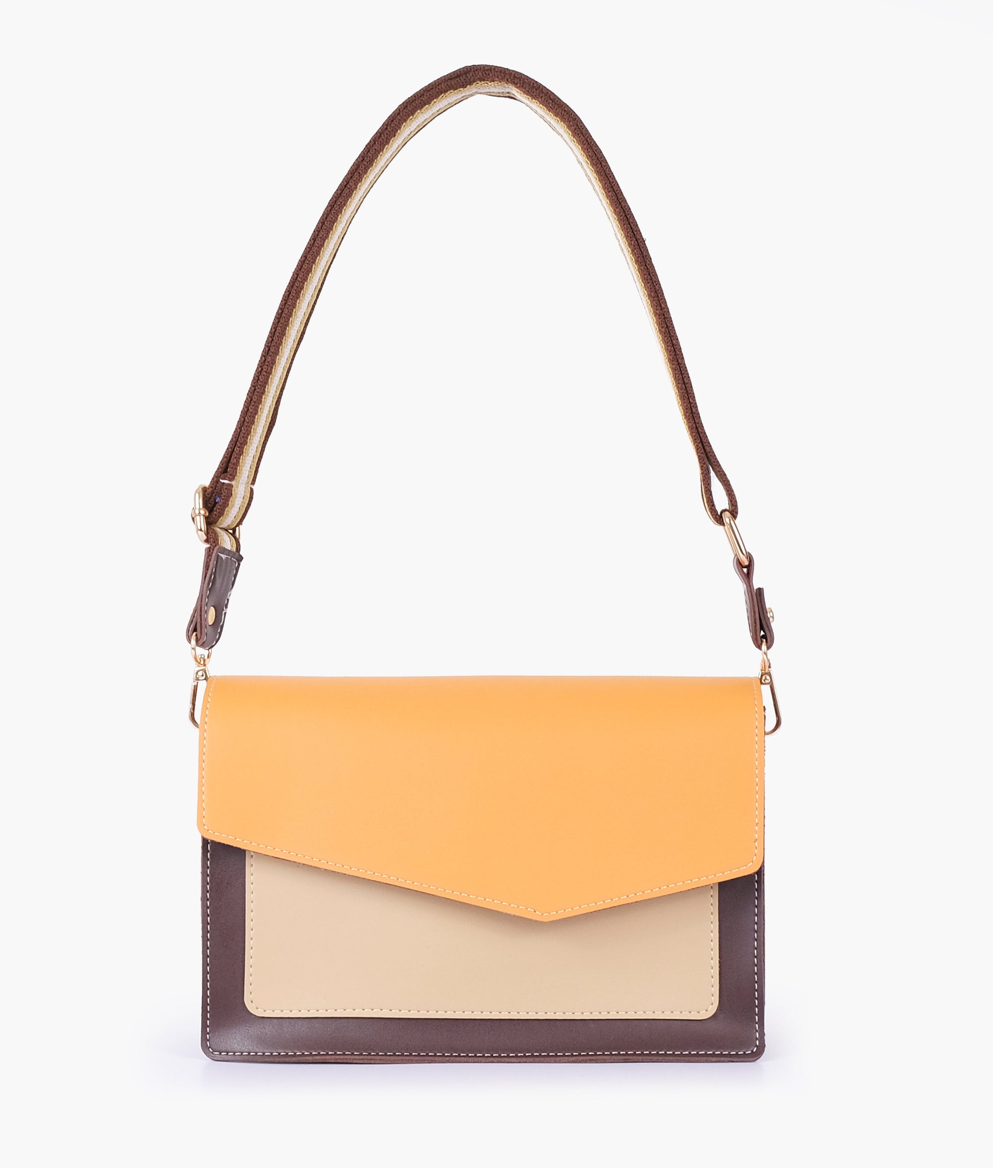 Buy Mustard half flap cross-body bag in Pakistan