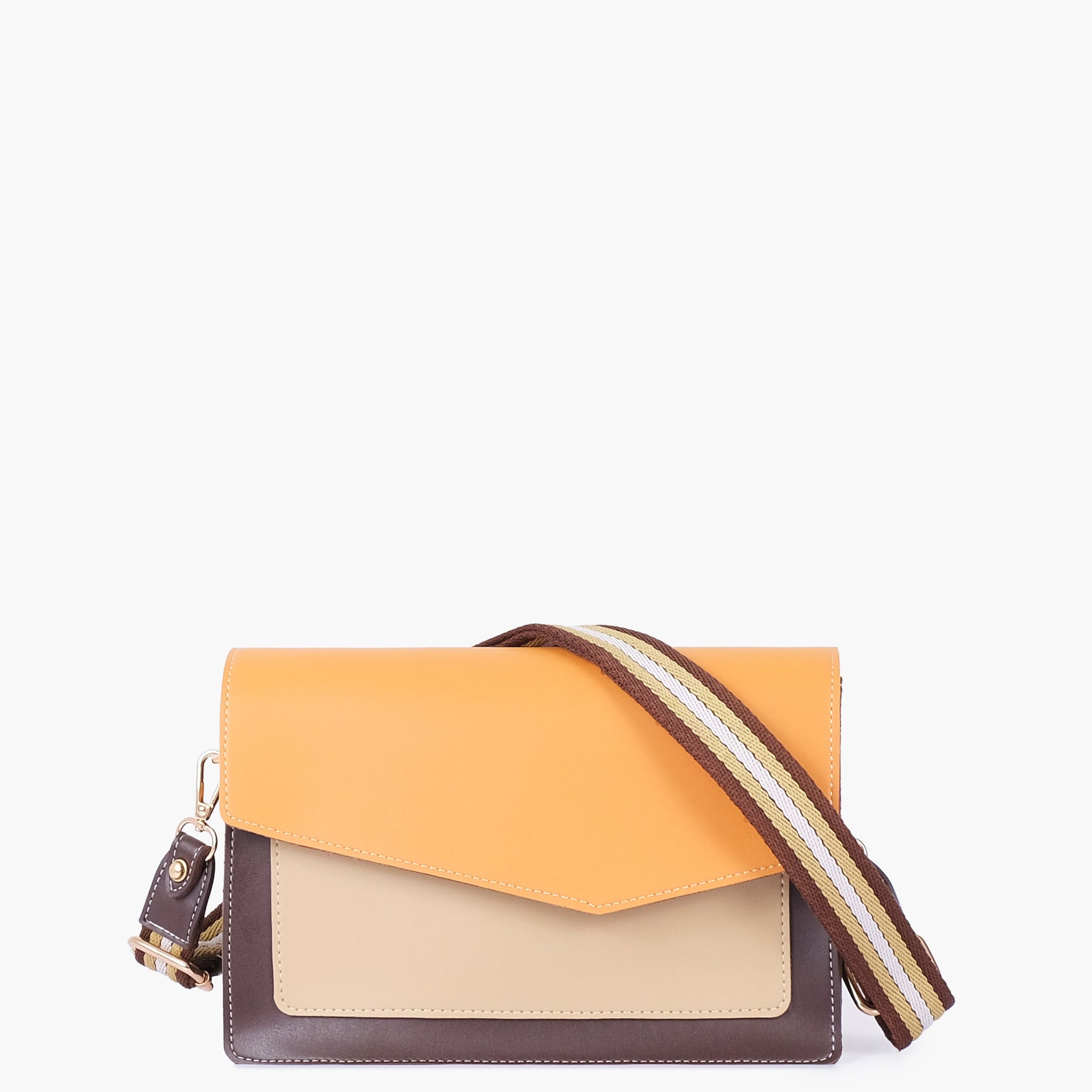 Buy Mustard half flap cross-body bag in Pakistan