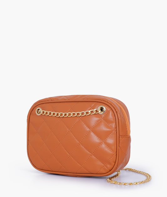 Buy Mustard quilted rectangle cross-body bag in Pakistan