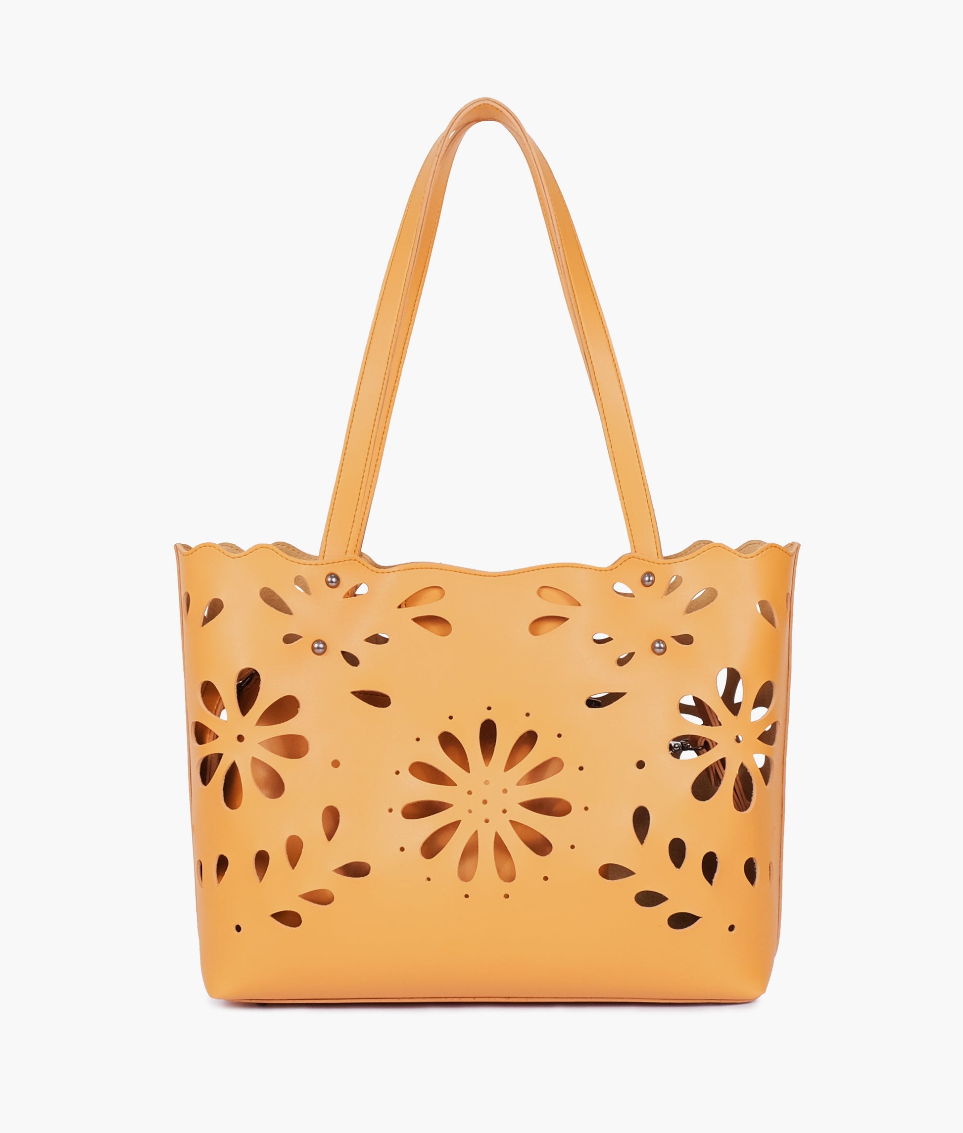 Buy Mustard two-piece floral tote in Pakistan