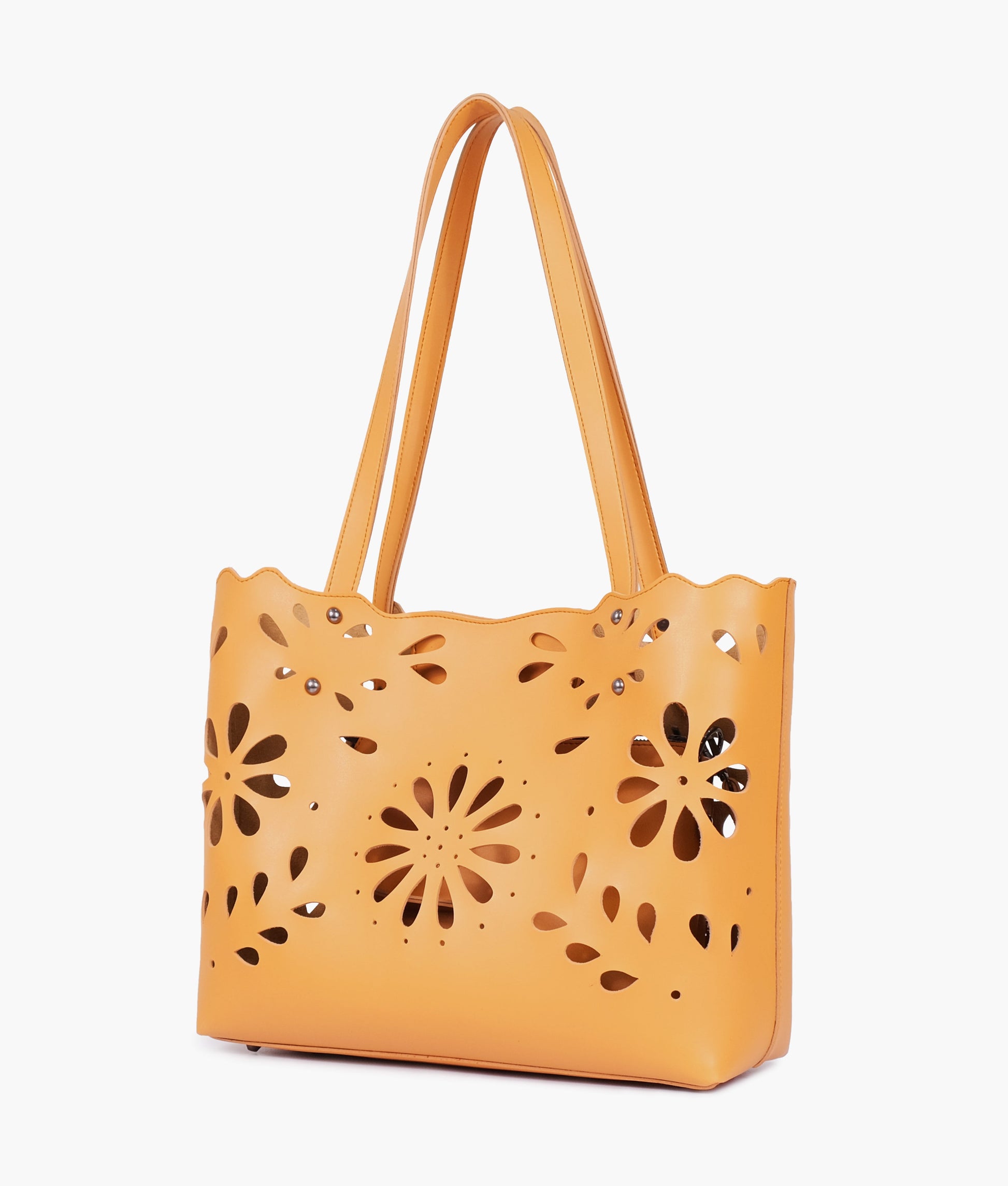 Buy Mustard two-piece floral tote in Pakistan