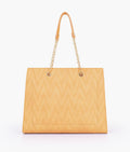 Buy Mustard zig-zag pattern tote in Pakistan