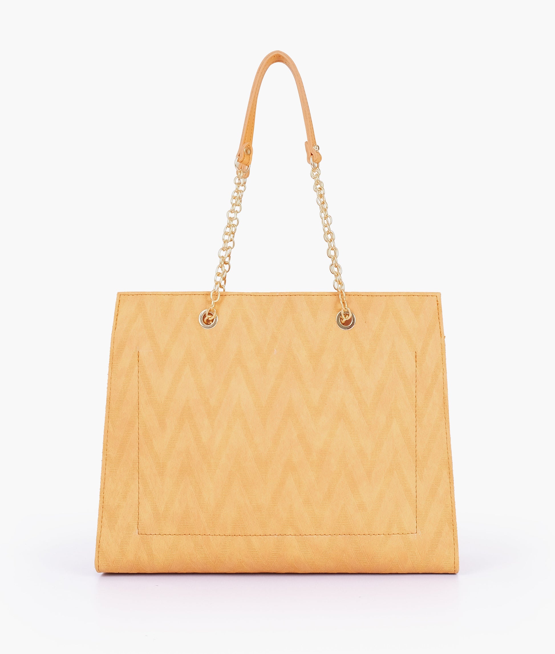 Buy Mustard zig-zag pattern tote in Pakistan