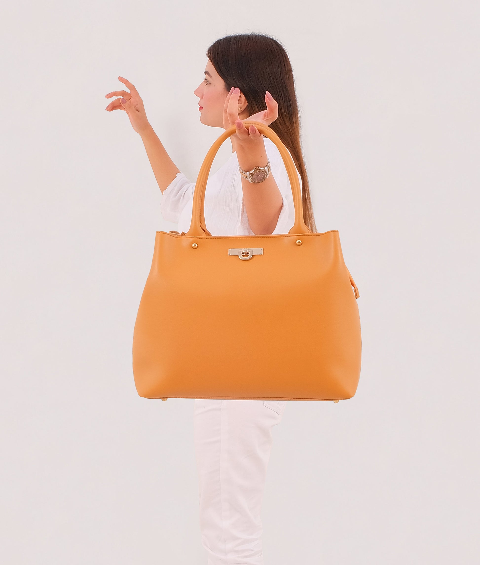 Buy Mustard zipper tote bag in Pakistan