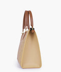 Buy Off-white and brown on-the-go handbag in Pakistan