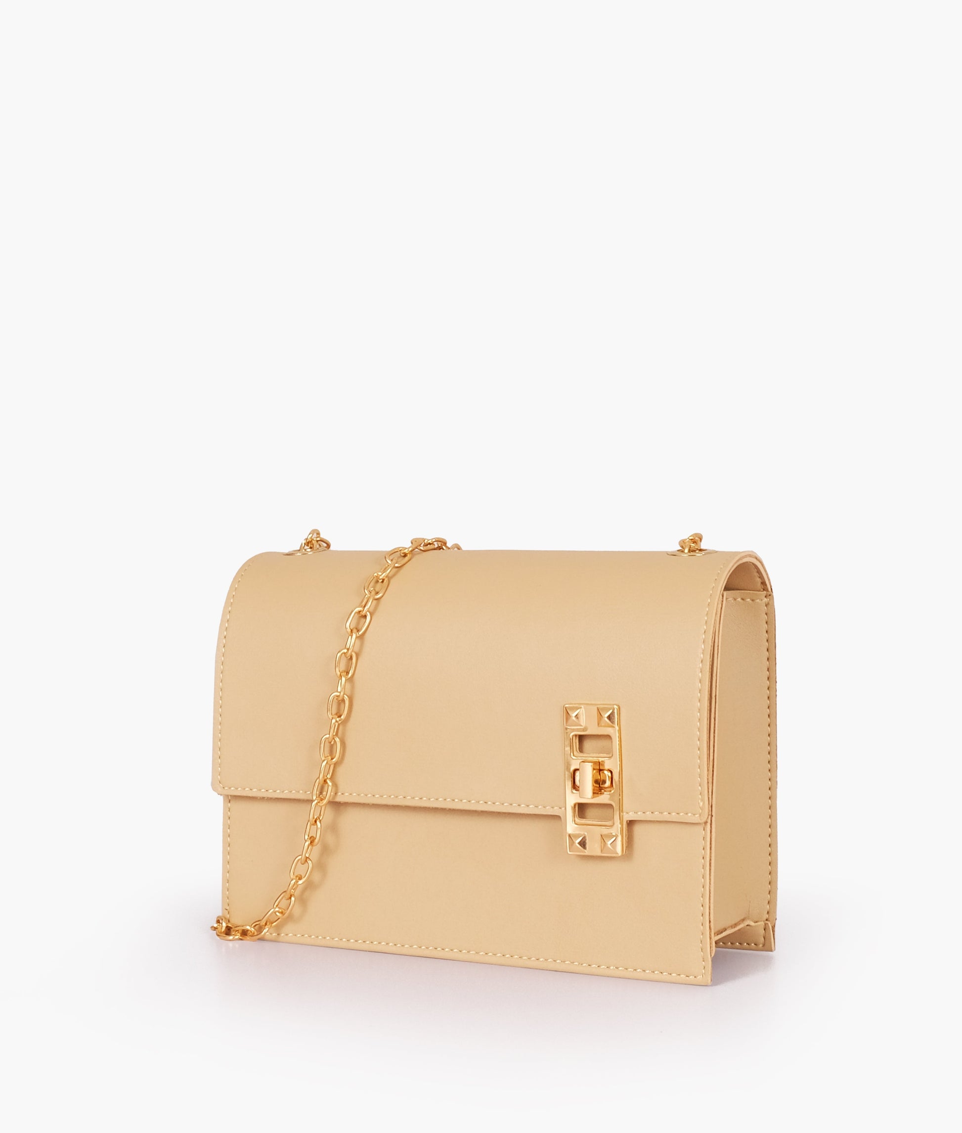 Buy Off-white chain shoulder bag with twist lock in Pakistan