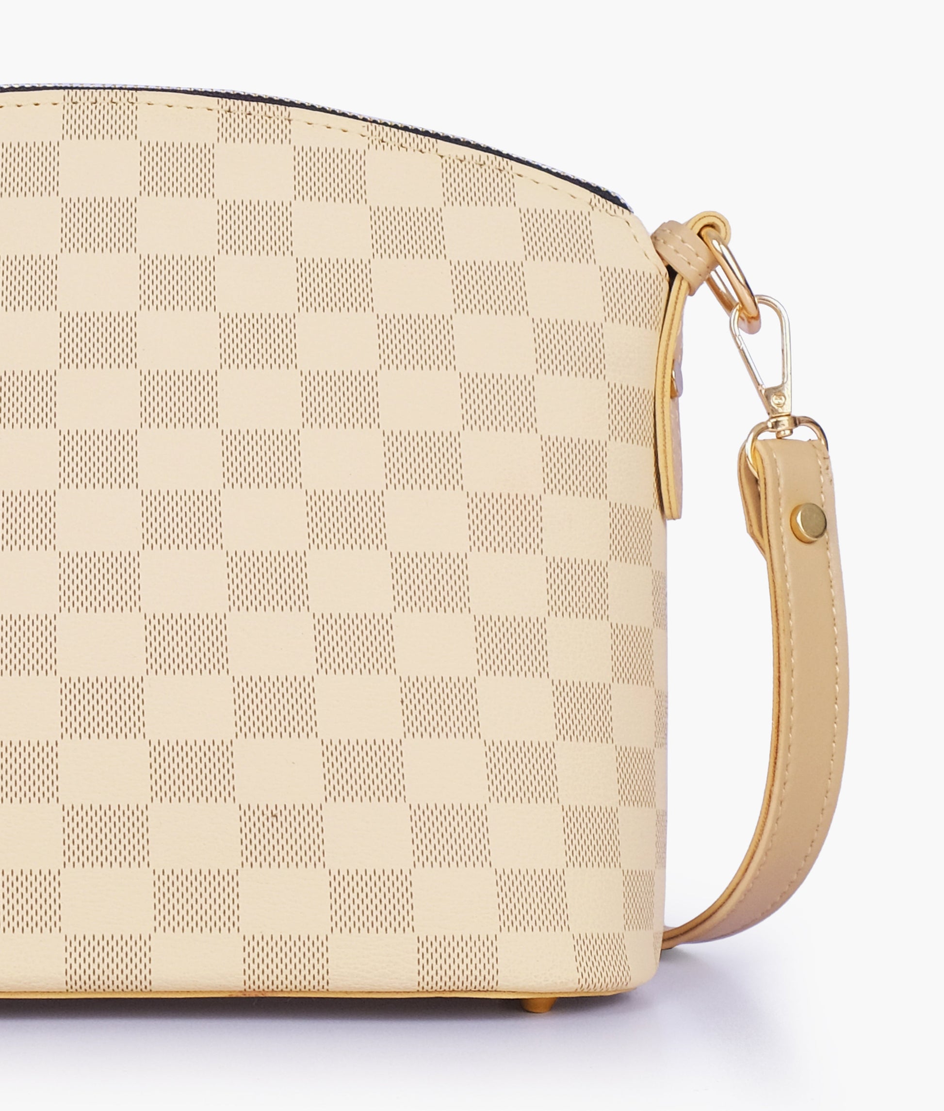 Buy Off-white checkered dome cross-body bag in Pakistan