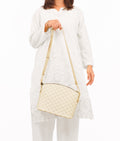 Buy Off-white checkered dome cross-body bag in Pakistan