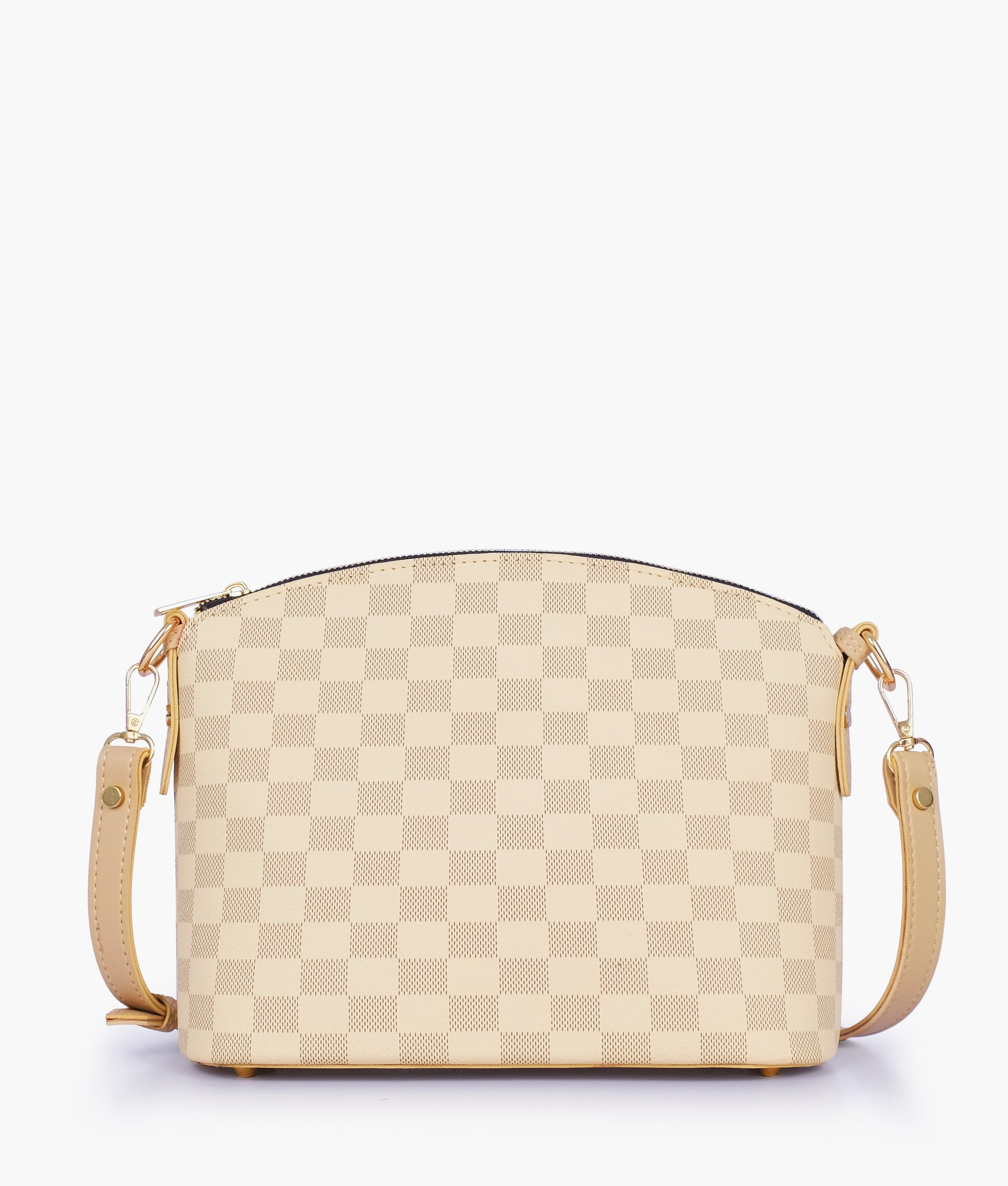 Buy Off-white checkered dome cross-body bag in Pakistan