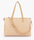 Buy Off-white quilted carryall tote bag in Pakistan