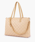 Buy Off-white quilted carryall tote bag in Pakistan