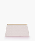 Buy Off-white quilted evening clutch with snap closure in Pakistan