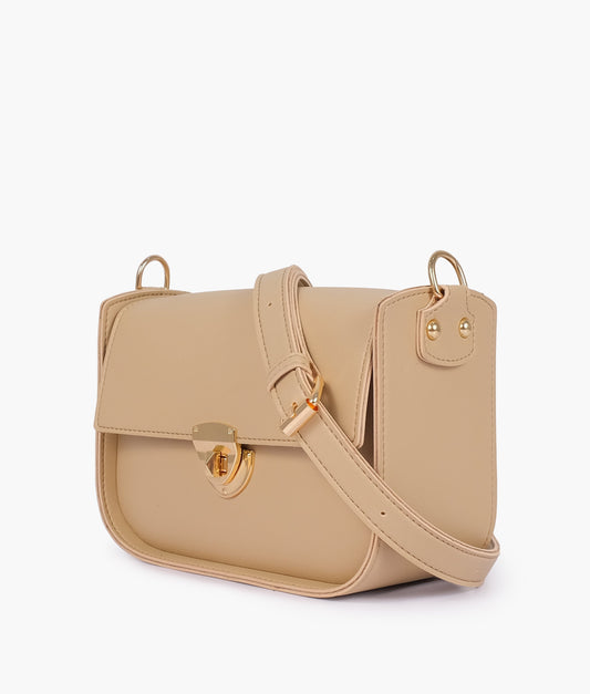 Buy Off-white saddle bag with twist lock in Pakistan