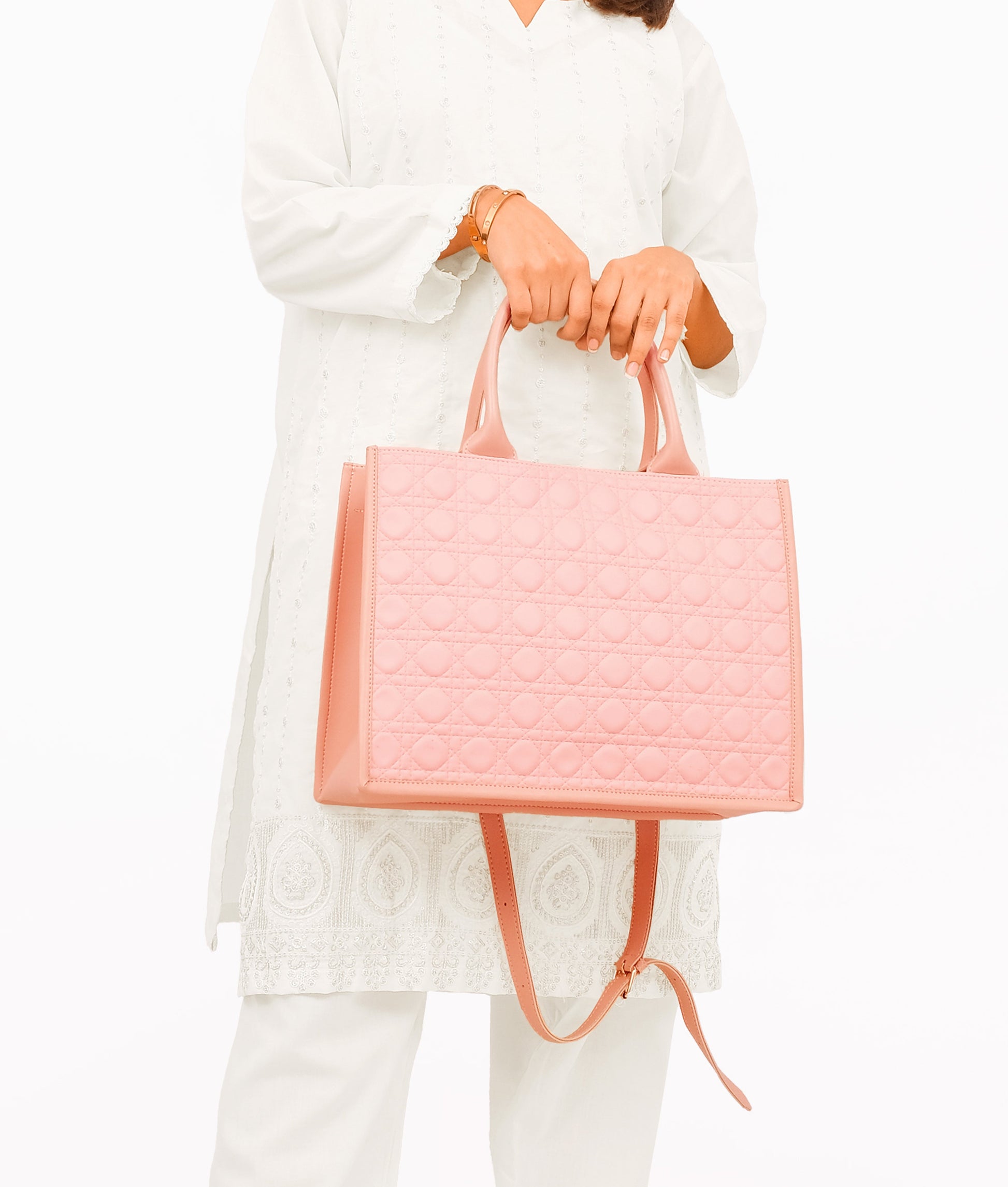 Buy Peach box tote bag in Pakistan