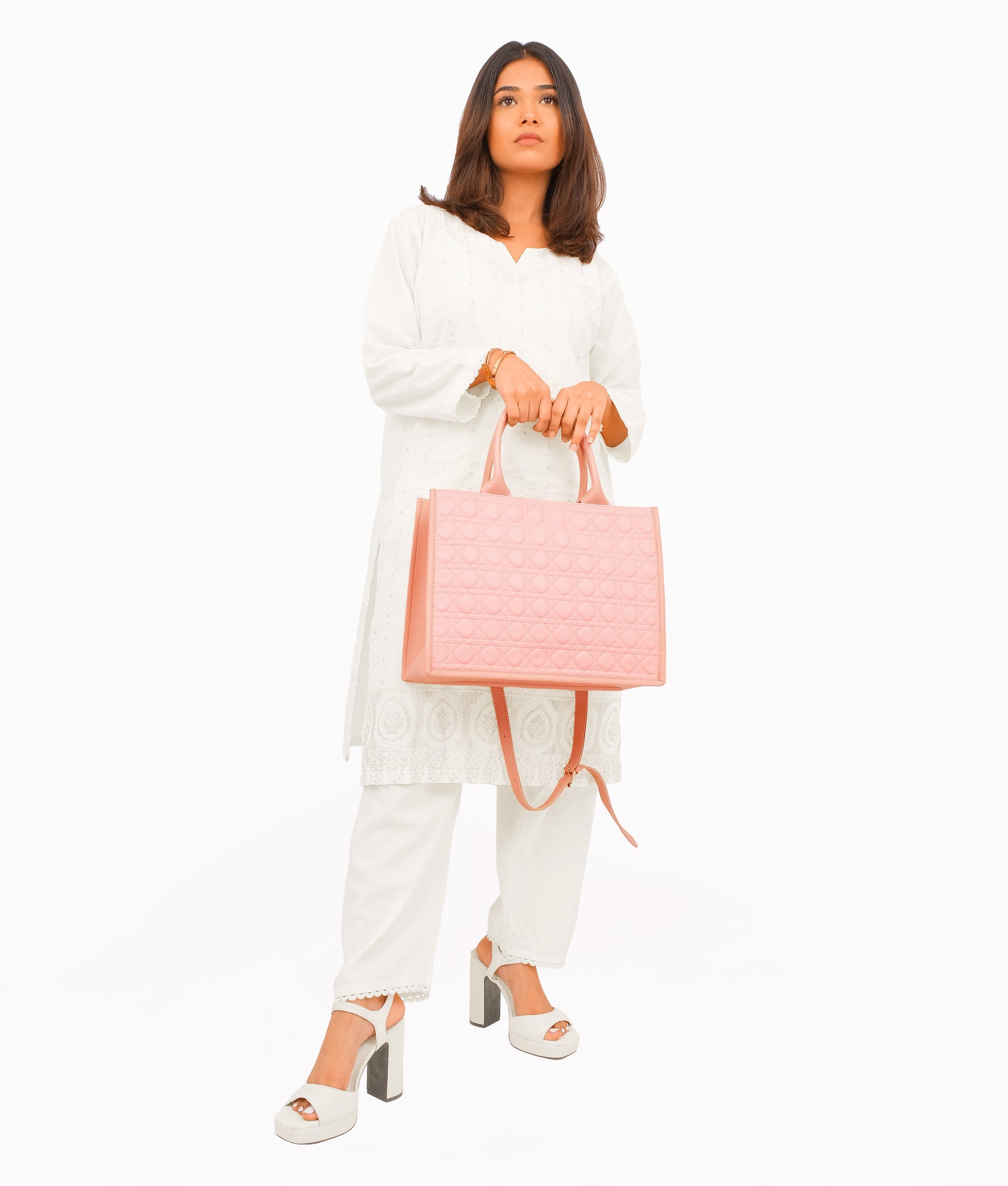 Buy Peach box tote bag in Pakistan