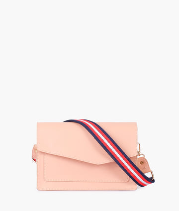 Buy Peach half flap cross-body bag in Pakistan