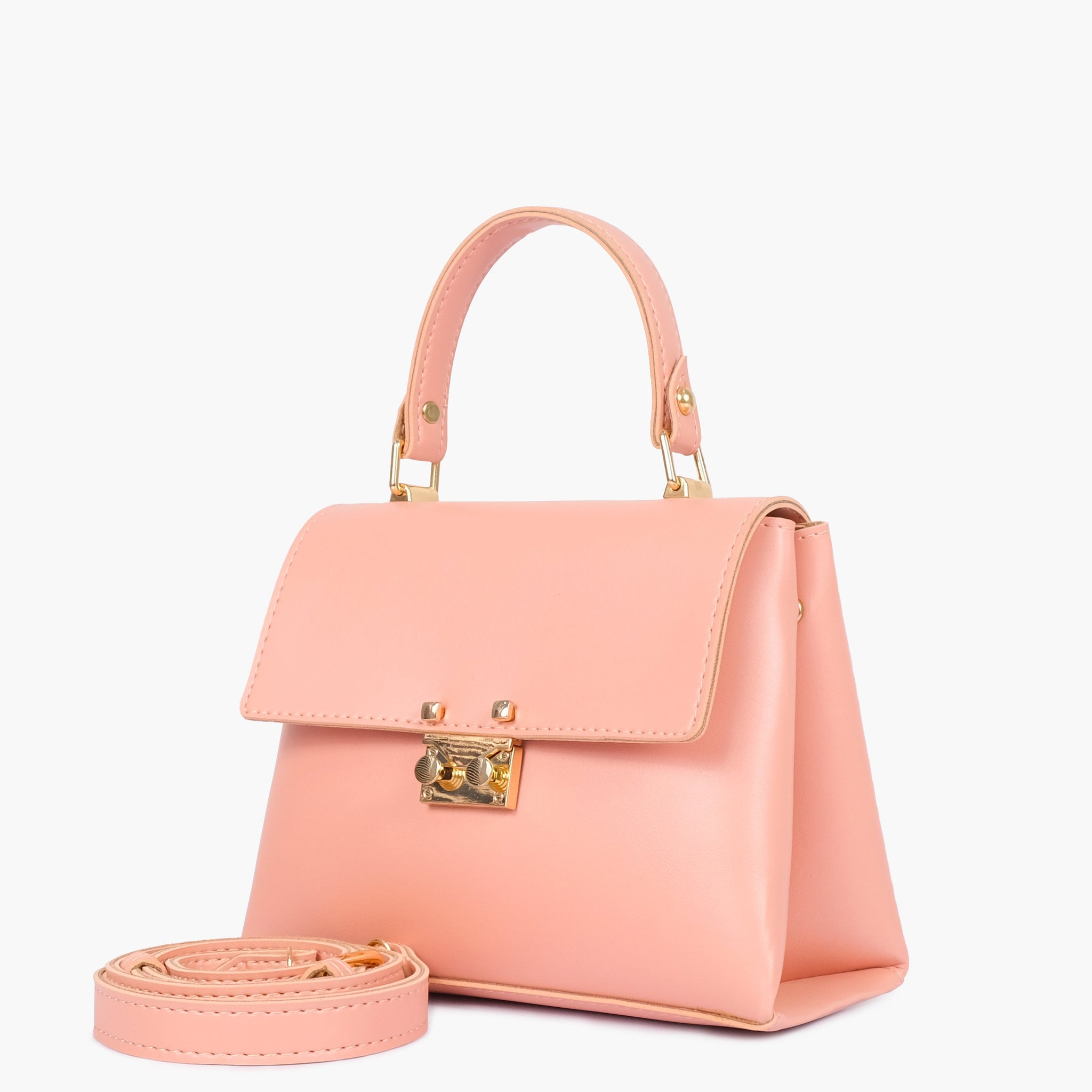 Buy Peach mini top-handle bag in Pakistan