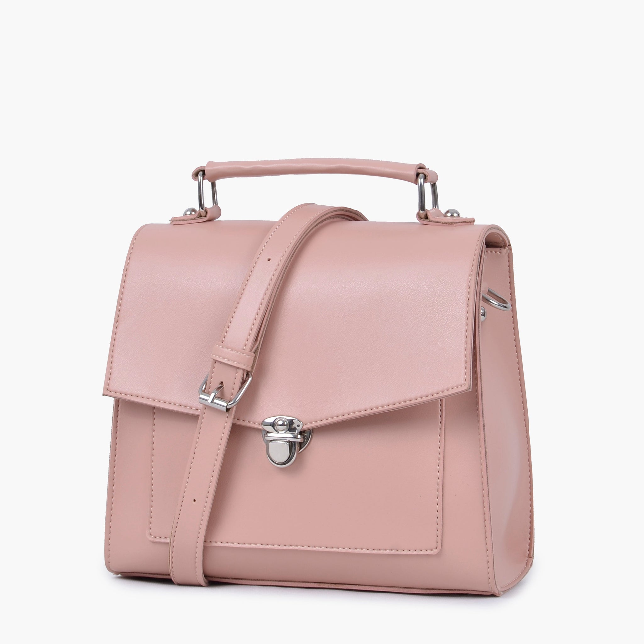 Buy Peach push-lock messenger bag in Pakistan