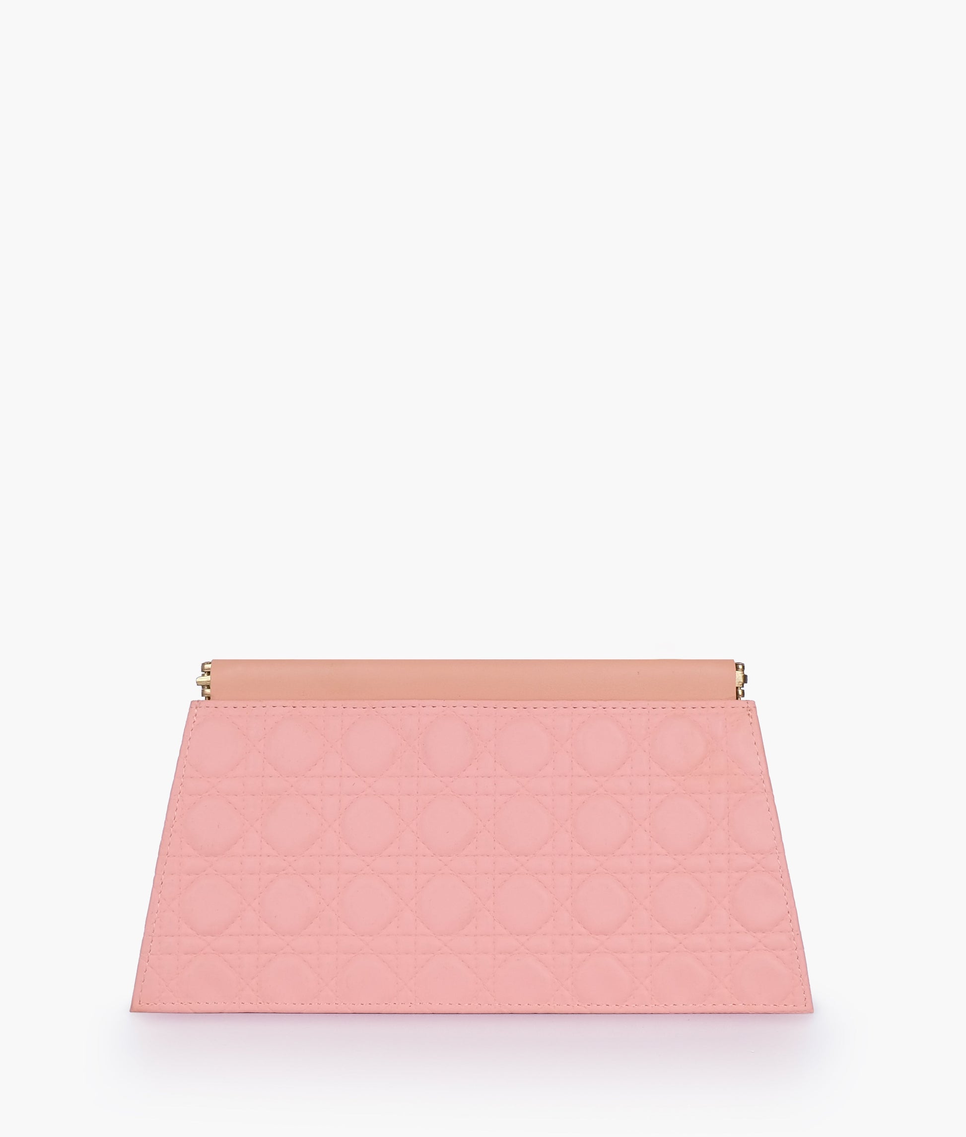 Buy Peach quilted evening clutch with snap closure in Pakistan