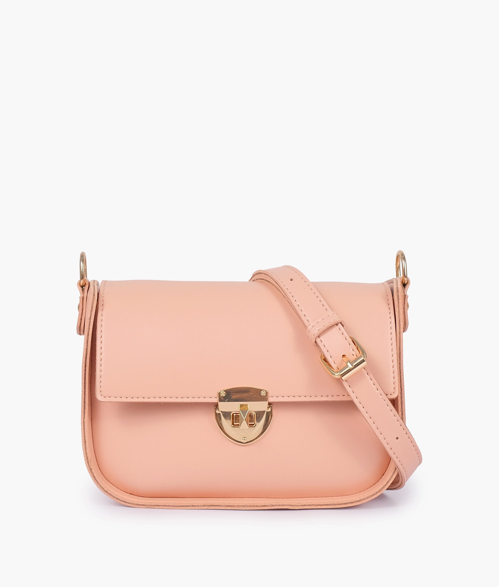 Buy Peach saddle bag with twist lock in Pakistan