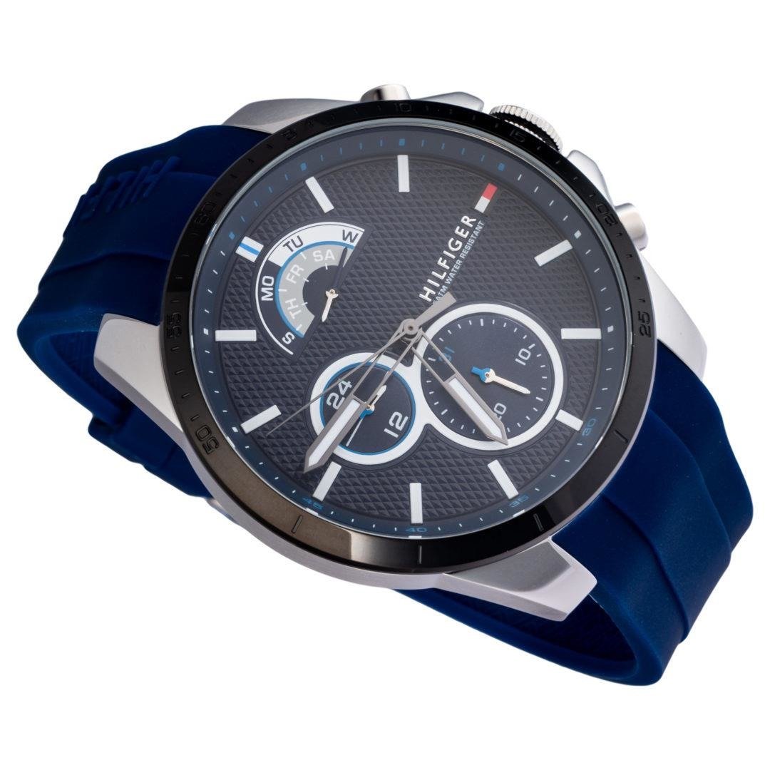 Buy Tommy Hilfiger Mens Quartz Silicone Strap Blue Dial 46mm Watch - 1791350 in Pakistan