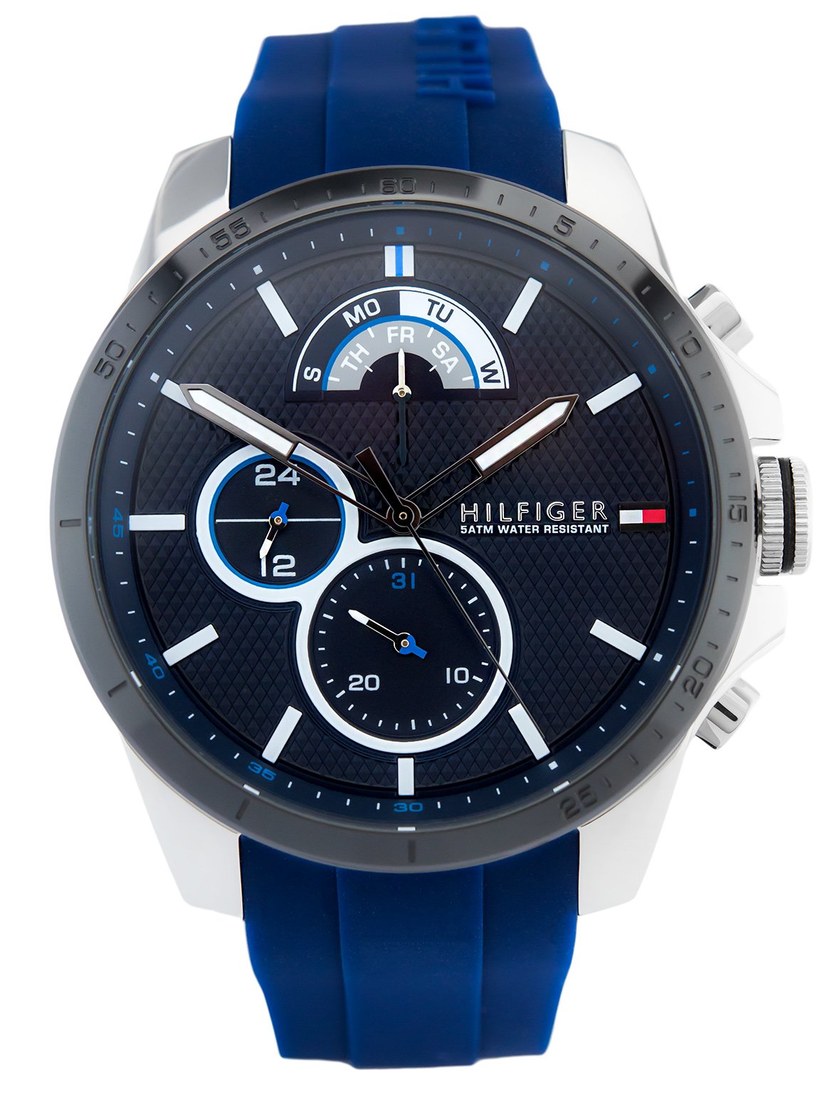 Buy Tommy Hilfiger Mens Quartz Silicone Strap Blue Dial 46mm Watch - 1791350 in Pakistan