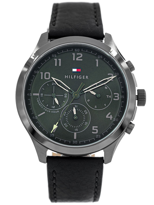 Buy Tommy Hilfiger Green Dial Black Leather Strap Watch for Men - 1791856 in Pakistan