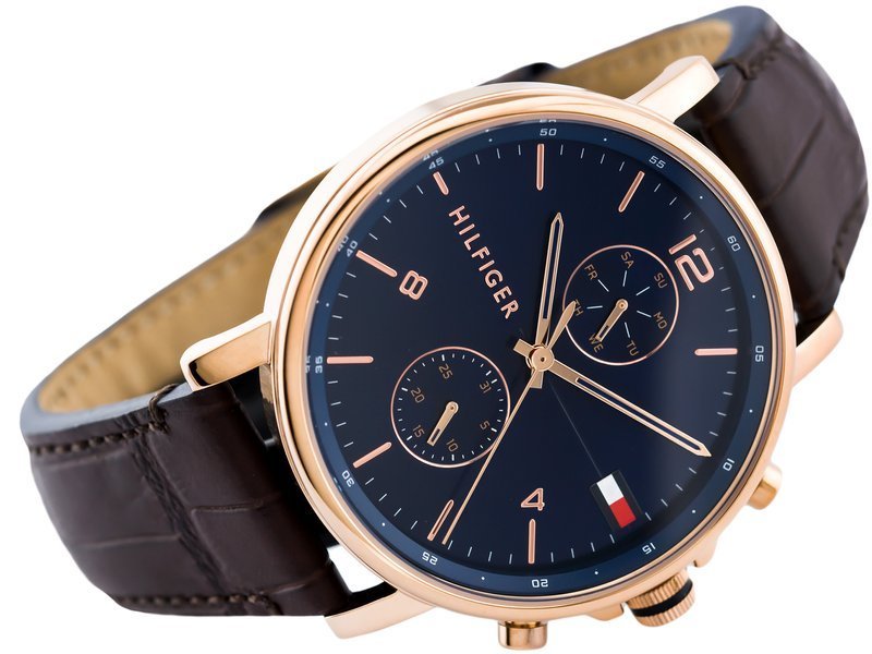 Buy Tommy Hilfiger Mens Quartz Leather Strap Blue Dial 44mm Watch - 1710418 in Pakistan