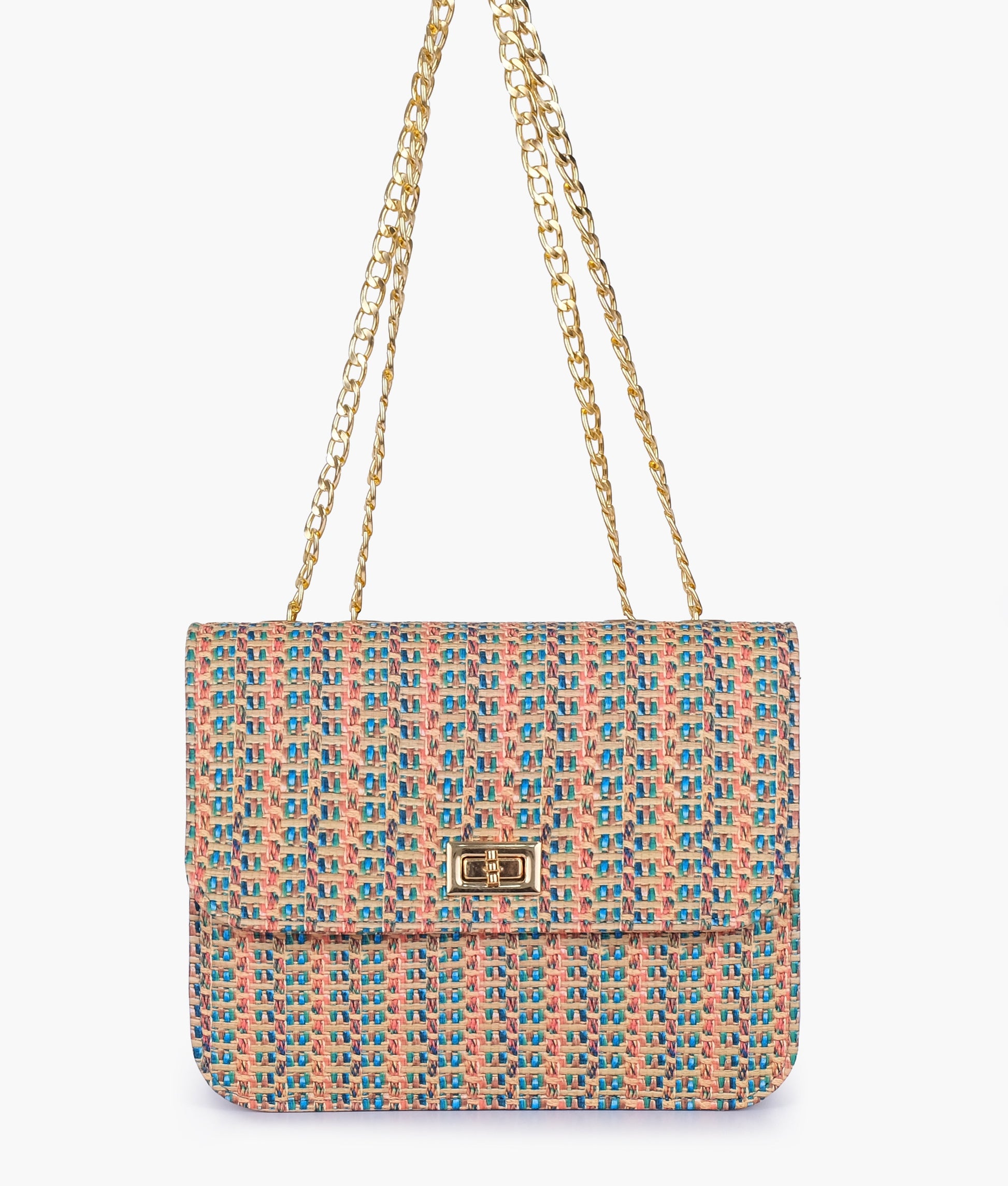 Buy Rainbow woven chain cross-body bag in Pakistan