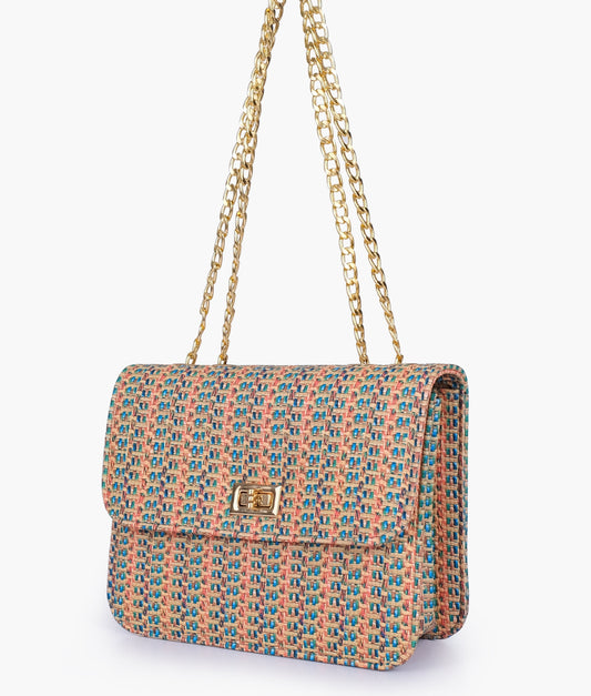 Buy Rainbow woven chain cross-body bag in Pakistan