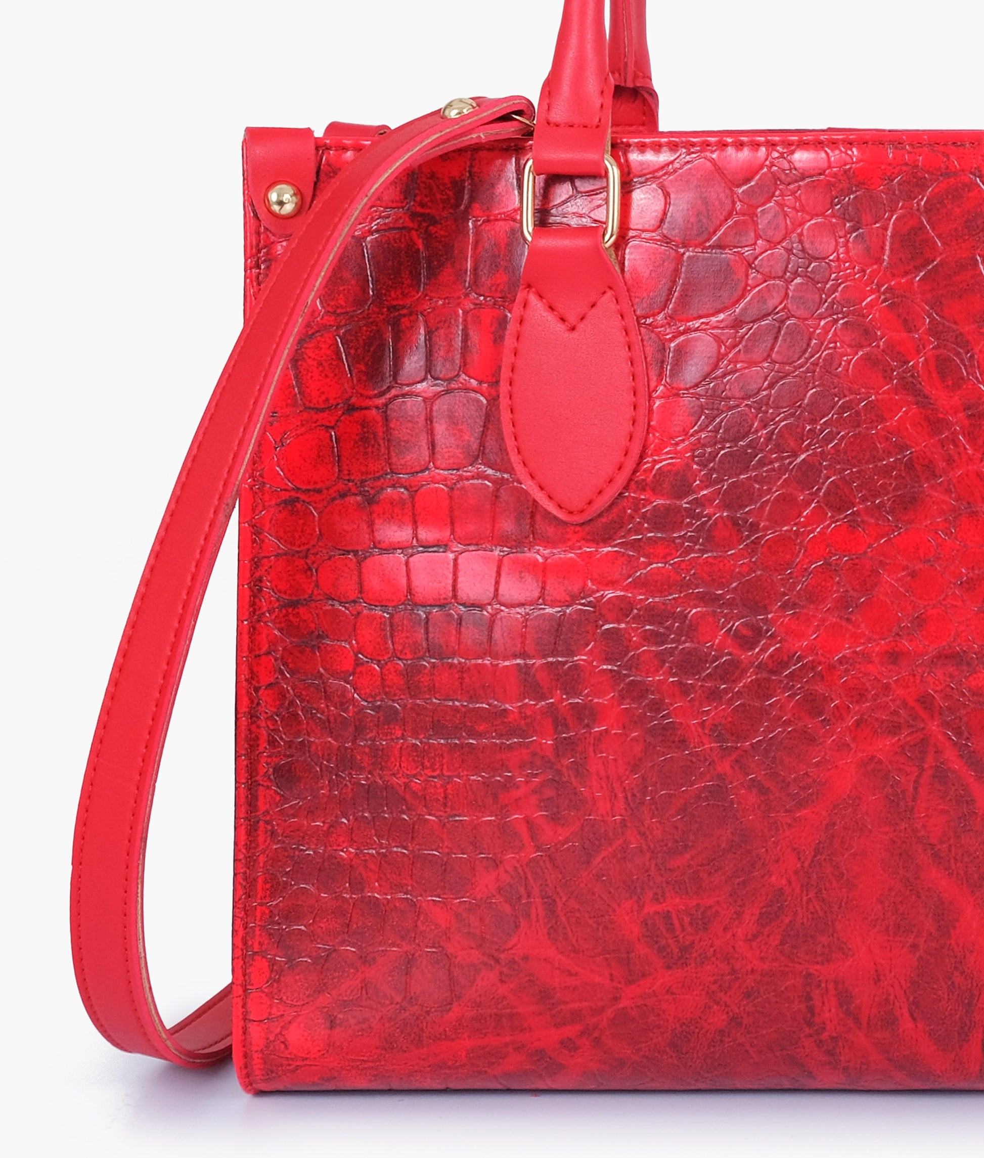 Buy Red on-the-go crocodile handbag in Pakistan