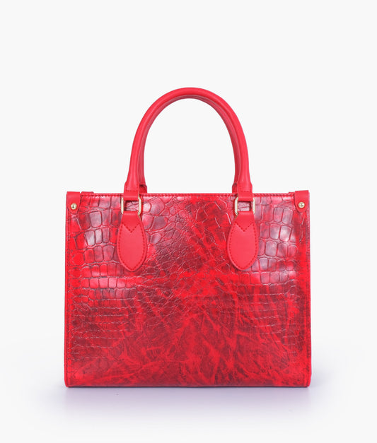 Buy Red on-the-go crocodile handbag in Pakistan