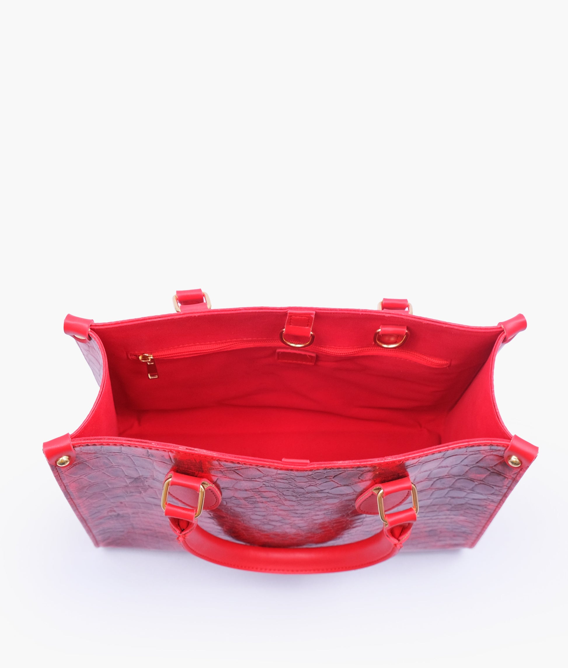 Buy Red on-the-go crocodile handbag in Pakistan