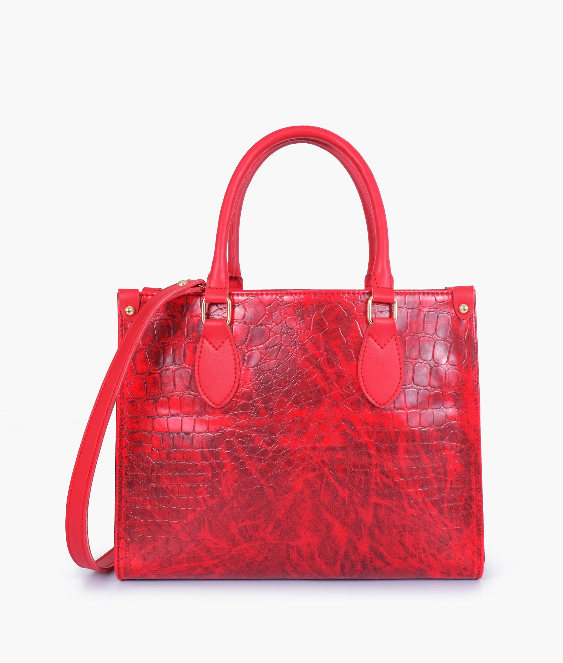 Buy Red on-the-go crocodile handbag in Pakistan