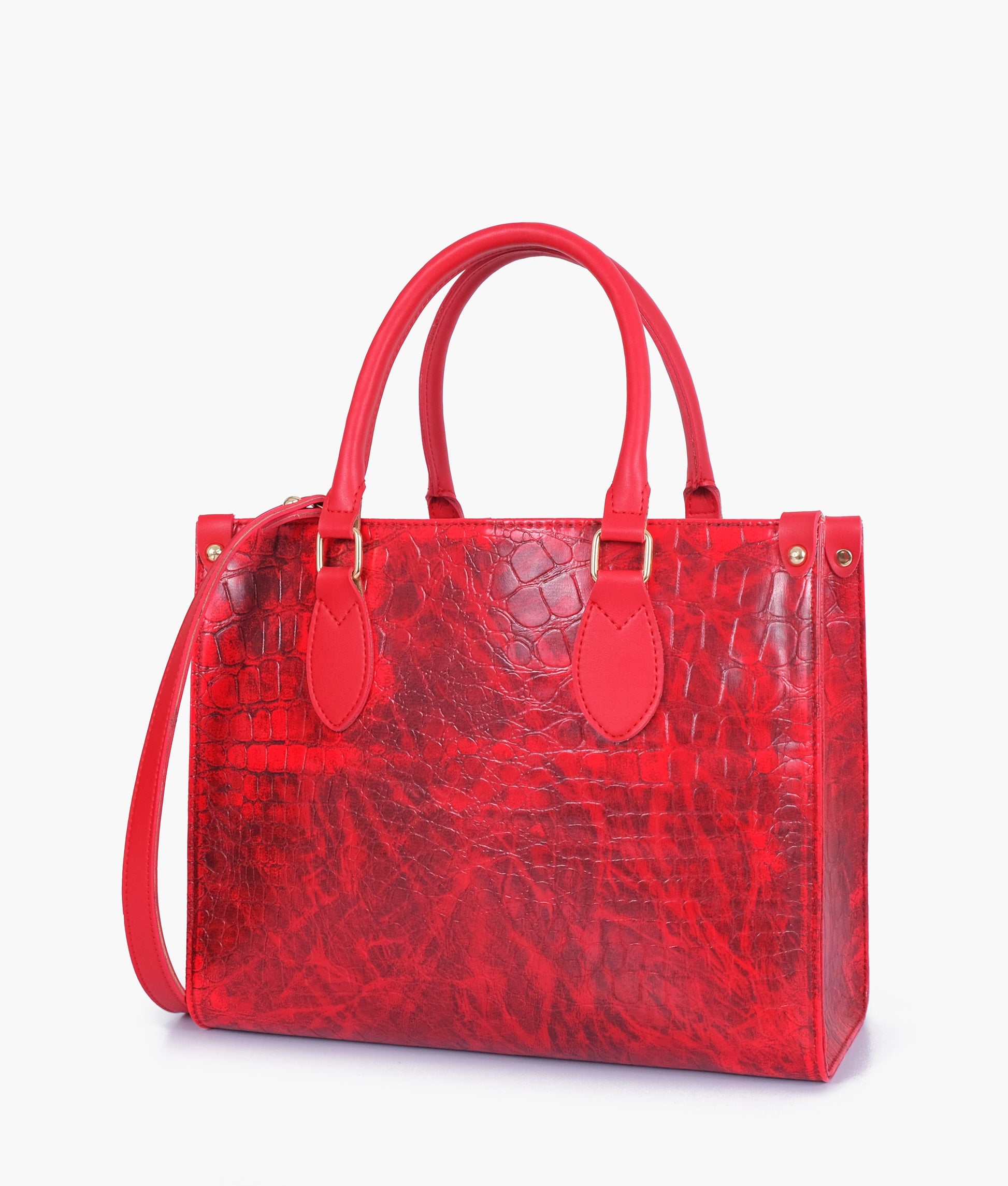 Buy Red on-the-go crocodile handbag in Pakistan