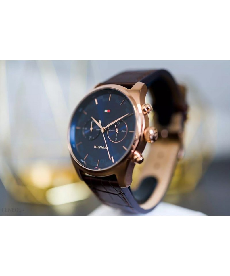 Buy Tommy Hilfiger Mens Quartz Leather Strap Blue Dial 44mm Watch - 1710423 in Pakistan