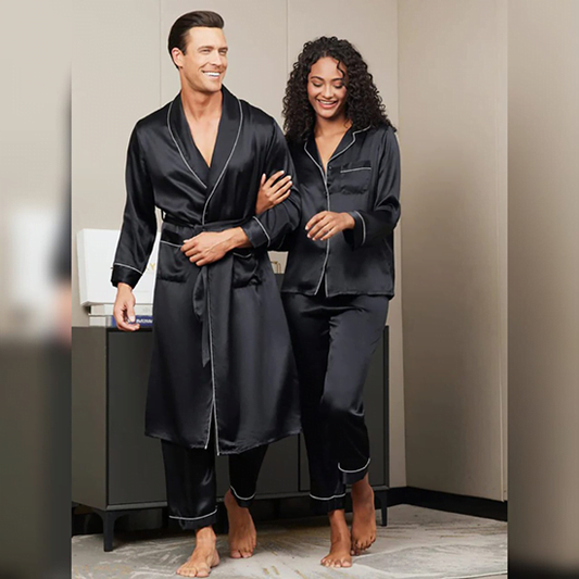 Buy Silk Couple Set – Men’s Robe+Pants & Women’s Pajama Set in Pakistan