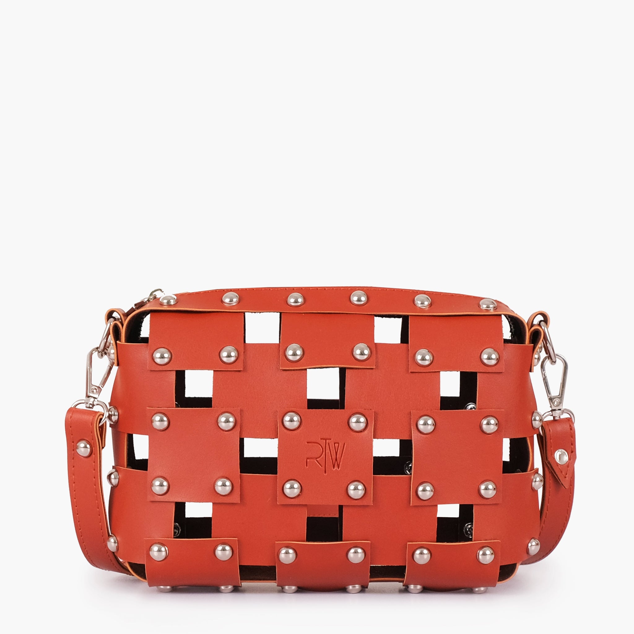 Buy Rust rivet cross-body bag in Pakistan