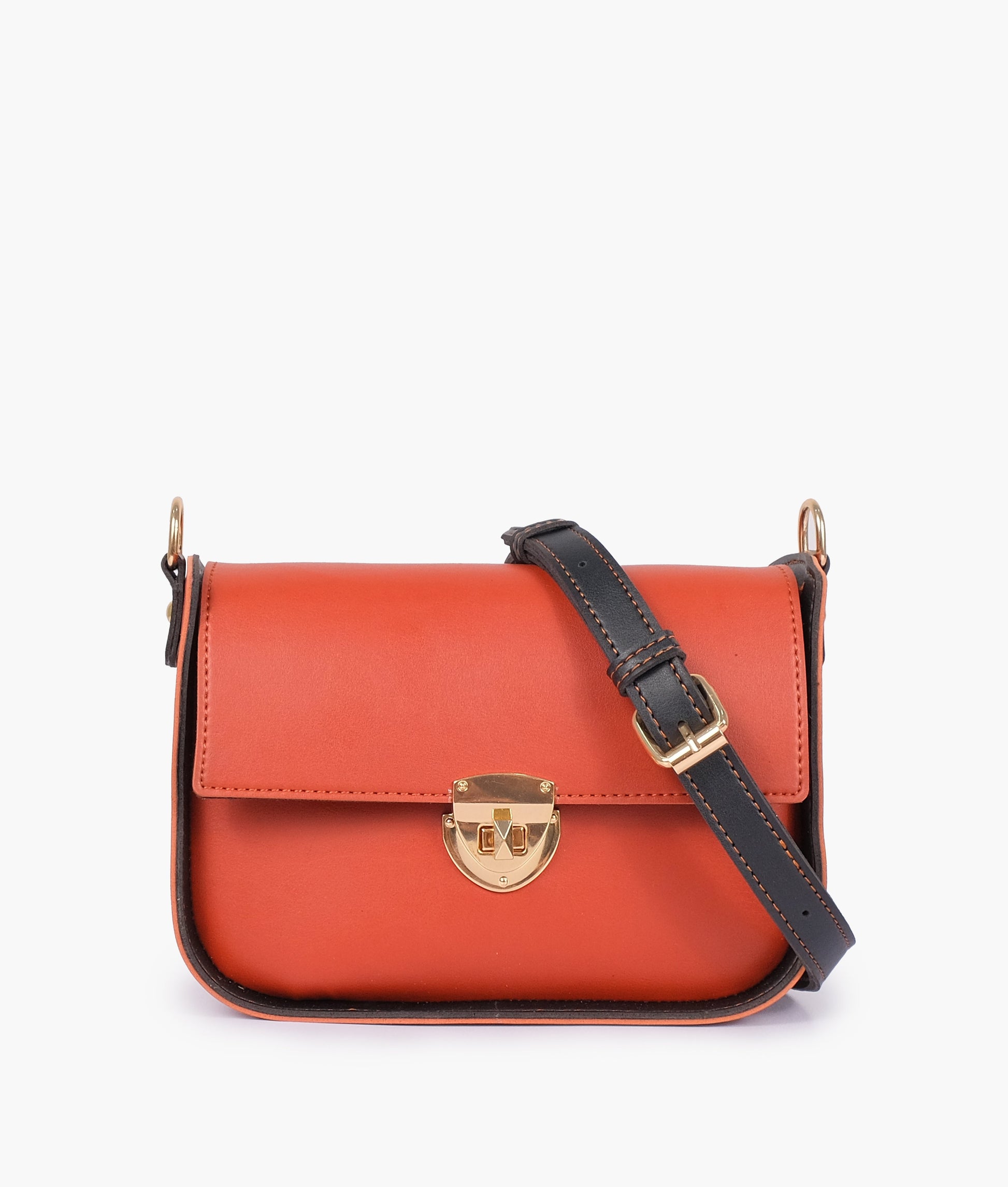 Buy Rust saddle bag with twist lock in Pakistan