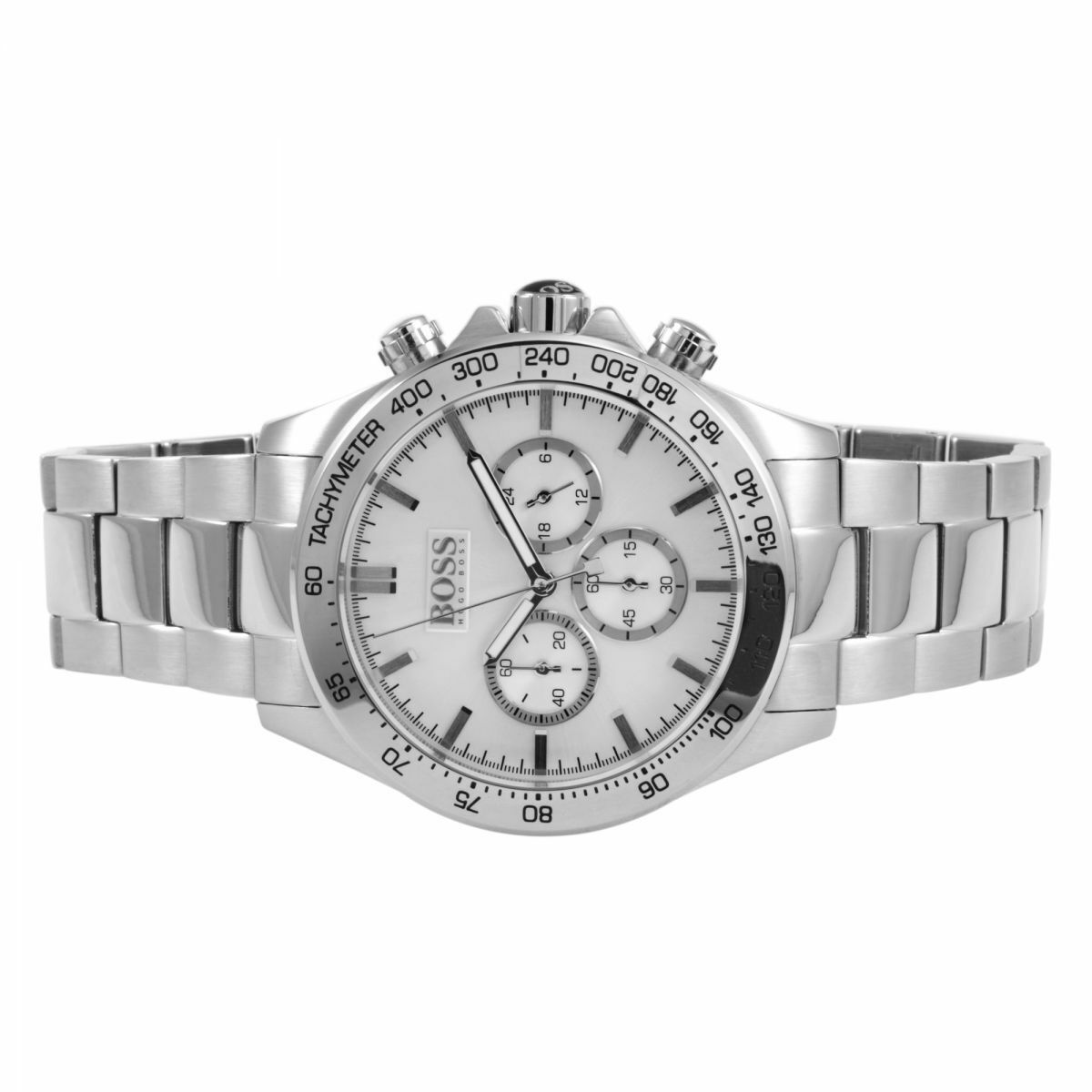 Buy Hugo Boss Mens Chronograph Quartz Stainless Steel White Dial 44mm Watch - 1512962 in Pakistan