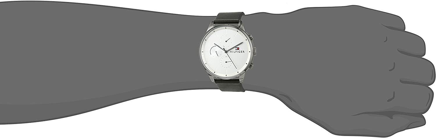 Buy Tommy Hilfiger Chase White Dial Black Leather Strap Watch for Men - 1791489 in Pakistan