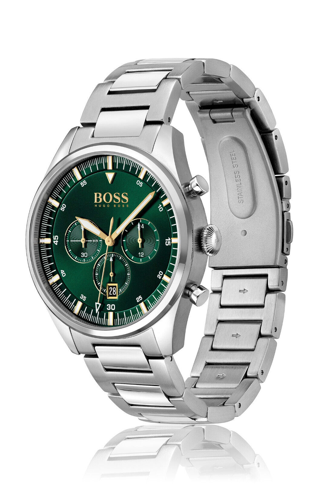 Buy Hugo Boss Mens Quartz Stainless Steel Green Dial 44mm Watch - 1513878 in Pakistan